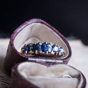 Sapphire Diamond 5 Stone Ring
