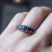 Sapphire Diamond 5 Stone Ring