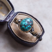 Turquoise Matrix and Diamond Ring