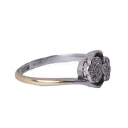 Diamond Daisy Crossover Ring