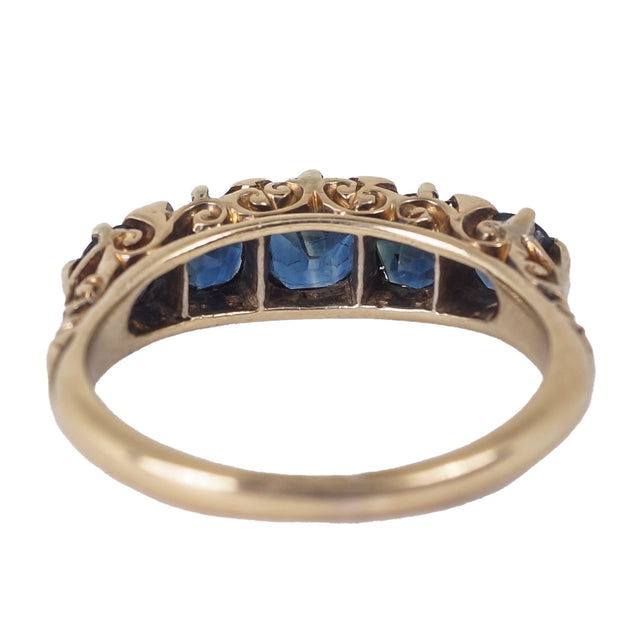 Sapphire Diamond 5 Stone Ring