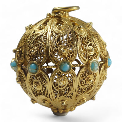Victorian Filigree Turquoise Orb