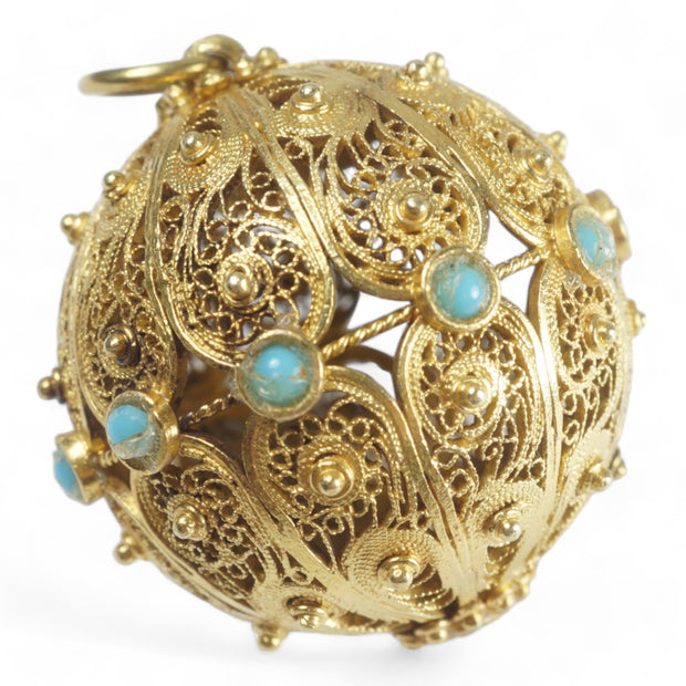 Victorian Filigree Turquoise Orb