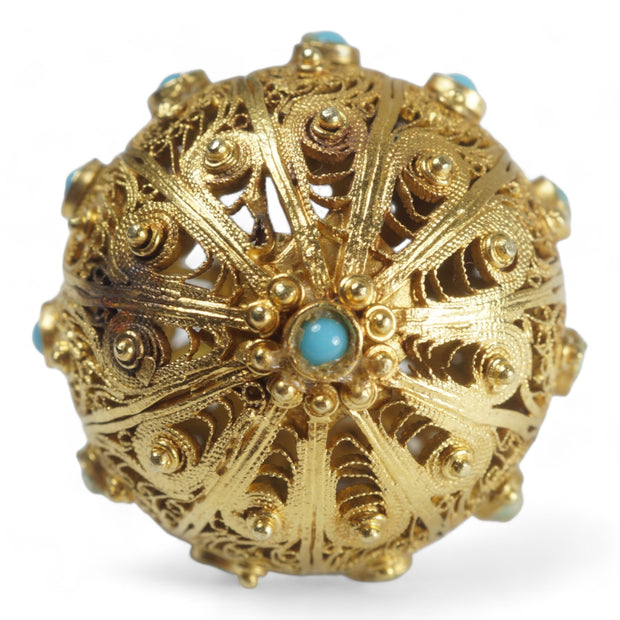 Victorian Filigree Turquoise Orb