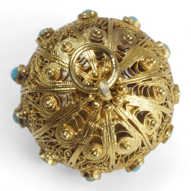 Victorian Filigree Turquoise Orb