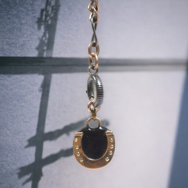 Victorian Black Enamel Horse Shoe Vinaigrette