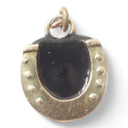 Victorian Black Enamel Horse Shoe Vinaigrette