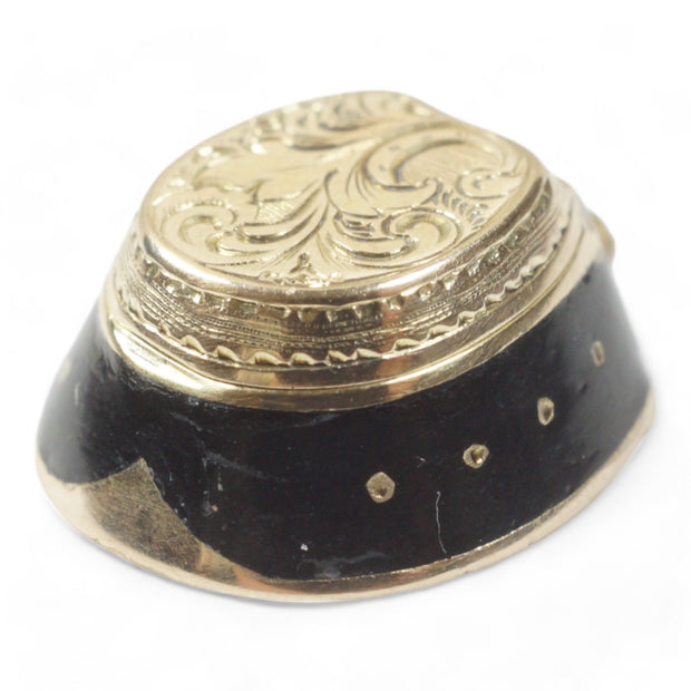Victorian Black Enamel Horse Shoe Vinaigrette