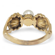 Art Nouveau Clam Shell Pearl Ring