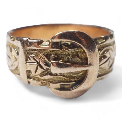 1916 9k Gold Buckle Ring