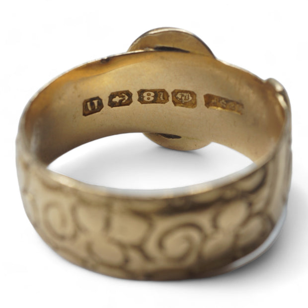 1912 18k Gold Wedding Buckle Ring