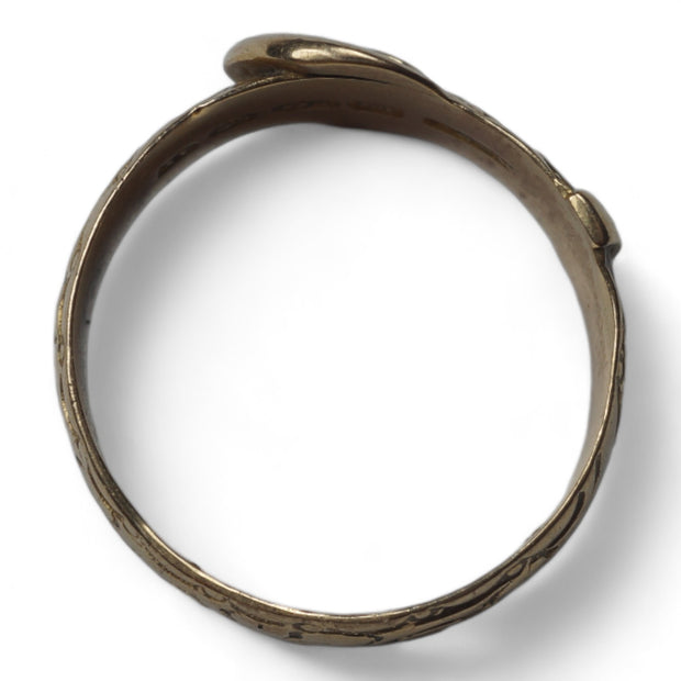 1912 18k Gold Wedding Buckle Ring