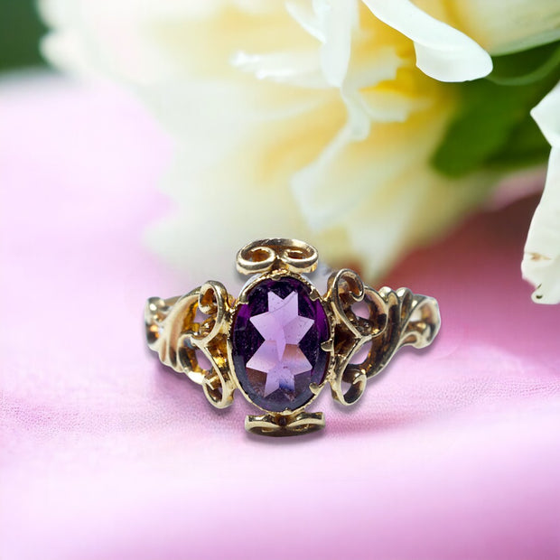 15k Gold Almandine Garnet Ring c1860