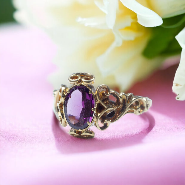 15k Gold Almandine Garnet Ring c1860