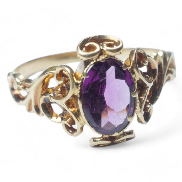 15k Gold Almandine Garnet Ring c1860