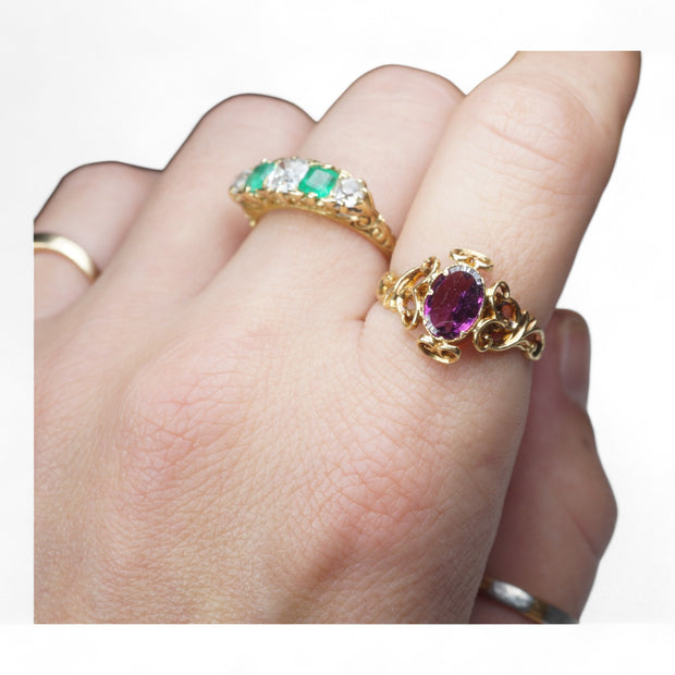 15k Gold Almandine Garnet Ring c1860
