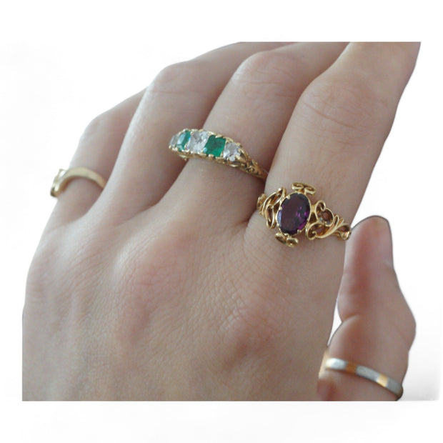 15k Gold Almandine Garnet Ring c1860