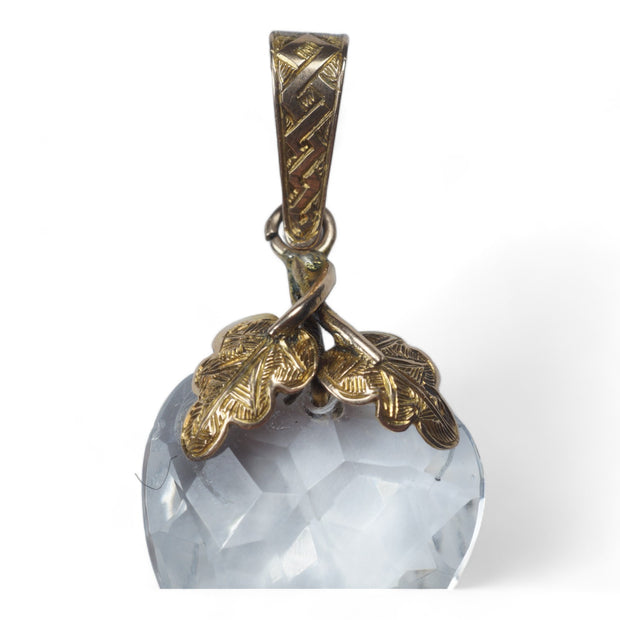 Victorian Faceted Rock Crystal Heart Pendant