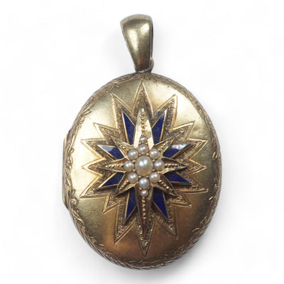 Victorian Enamel and Pearl Star Locket