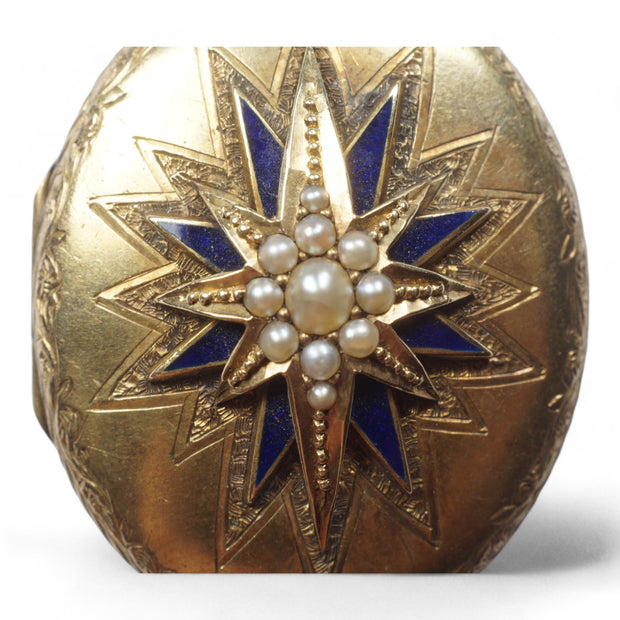 Victorian Enamel and Pearl Star Locket