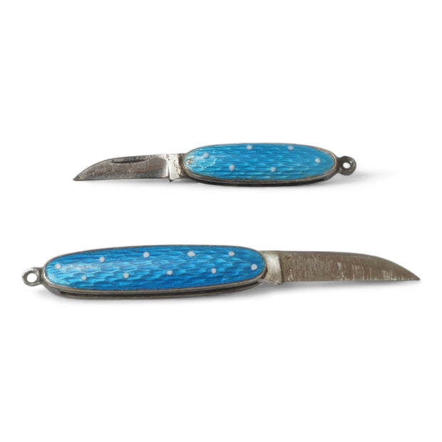 Sweet Antique Enamel Miniature Pen Knife Pair