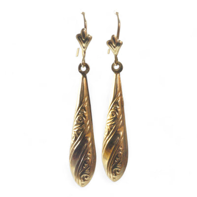 Vintage Gold Torpedo Drop Earrings