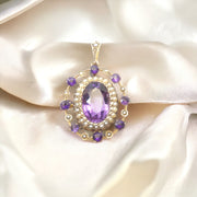 Victorian Amethyst Pearl Pendant