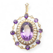 Victorian Amethyst Pearl Pendant