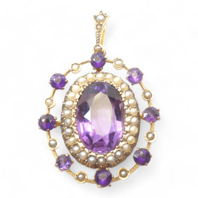 Victorian Amethyst Pearl Pendant