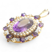 Victorian Amethyst Pearl Pendant