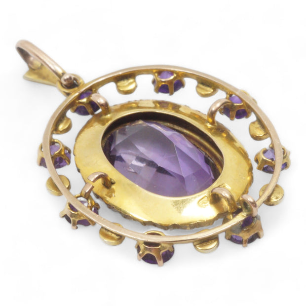 Victorian Amethyst Pearl Pendant