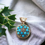 Tiny Victorian Turquoise and Diamond Star Pendant