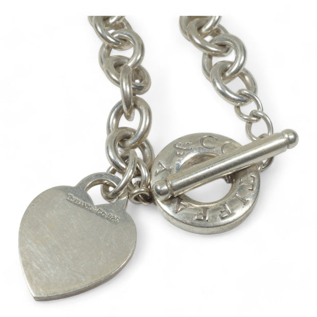 Vintage Tiffany Silver Heart Tag Toggle Necklace