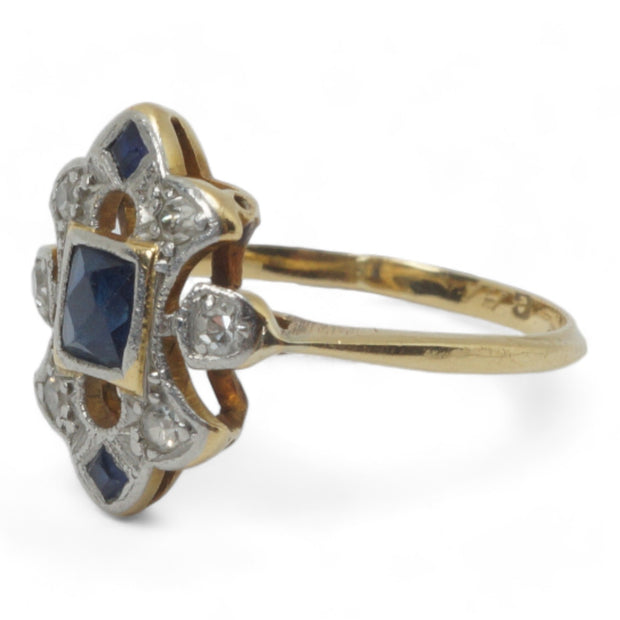 Edwardian Sapphire and Diamond Ring