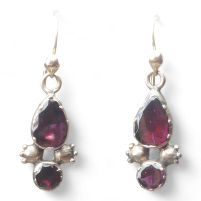 Georgian Flat Cut Garnet Earrings