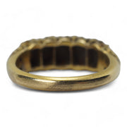 Victorian Coral Diamond 5 Stone Ring