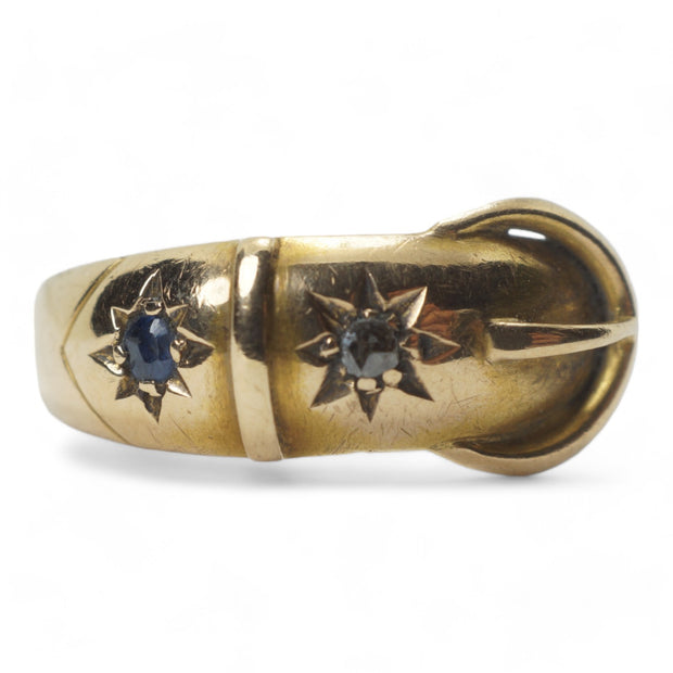 Edwardian Sapphire & Diamond Buckle Ring