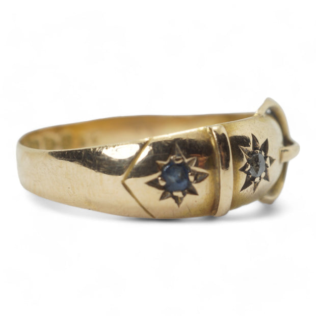 Edwardian Sapphire & Diamond Buckle Ring