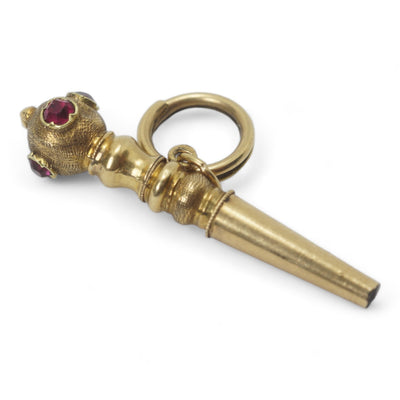 Victorian 18k Gold Ruby Watch Key