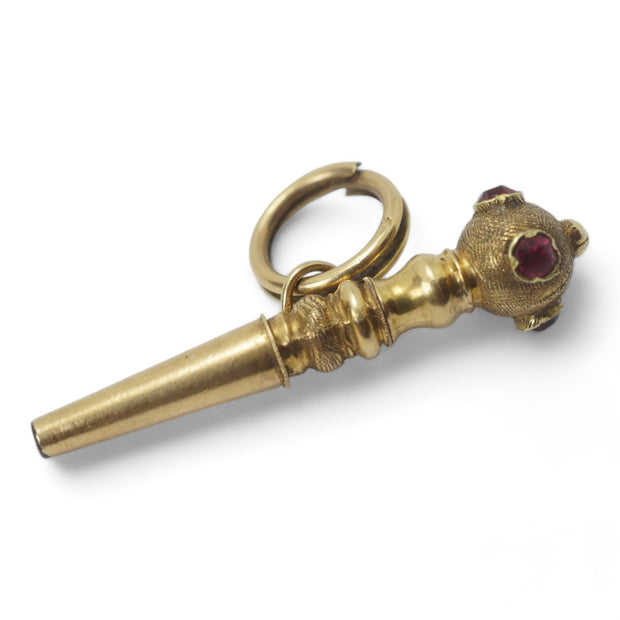 Victorian 18k Gold Ruby Watch Key