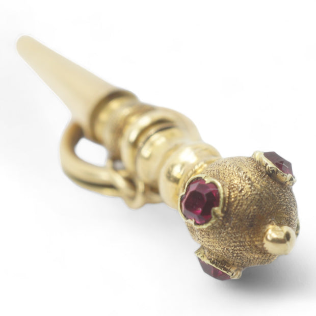Victorian 18k Gold Ruby Watch Key