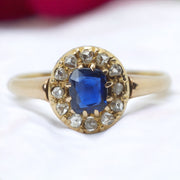 Victorian Sapphire and Diamond Cluster Ring
