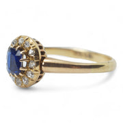 Victorian Sapphire and Diamond Cluster Ring