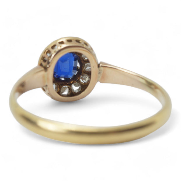 Victorian Sapphire and Diamond Cluster Ring