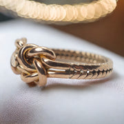 Victorian Rose Gold Braided Lovers Knot Ring