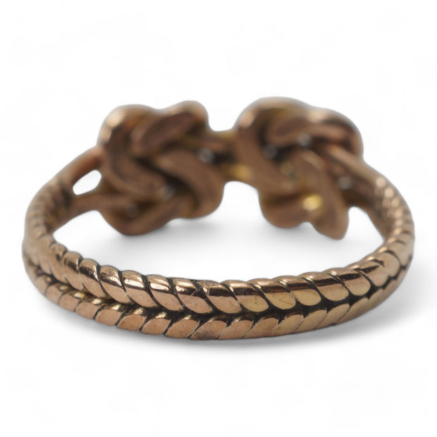Victorian Rose Gold Braided Lovers Knot Ring