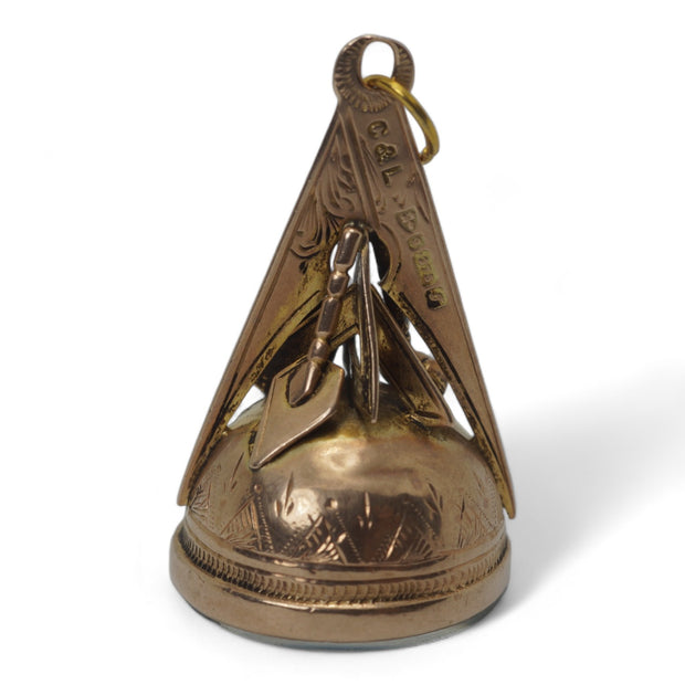 Edwardian 9k Gold Masonic Seal Pendant
