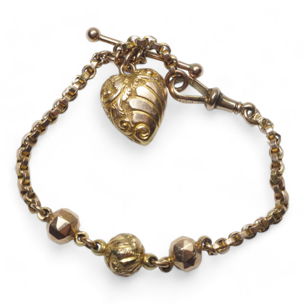 Gold Albertina Heart & Orb Bracelet