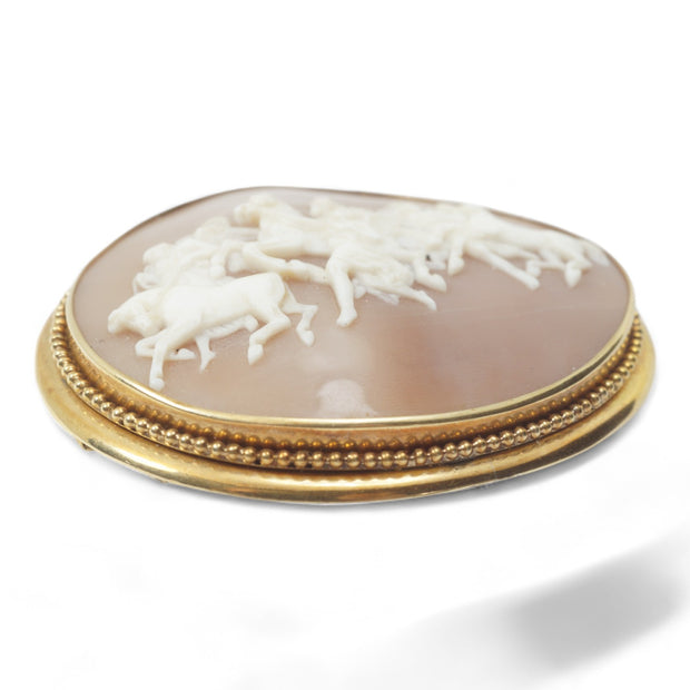 15k Gold Victorian 'Horses of the Sun' Cameo