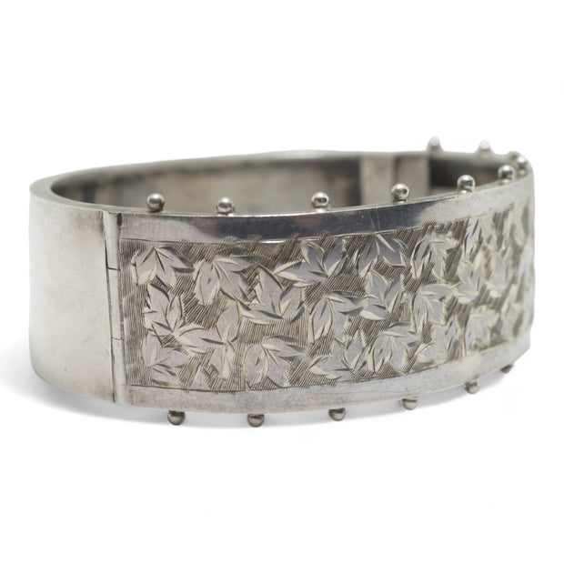 Victorian Silver Ivy Leaf Bangle